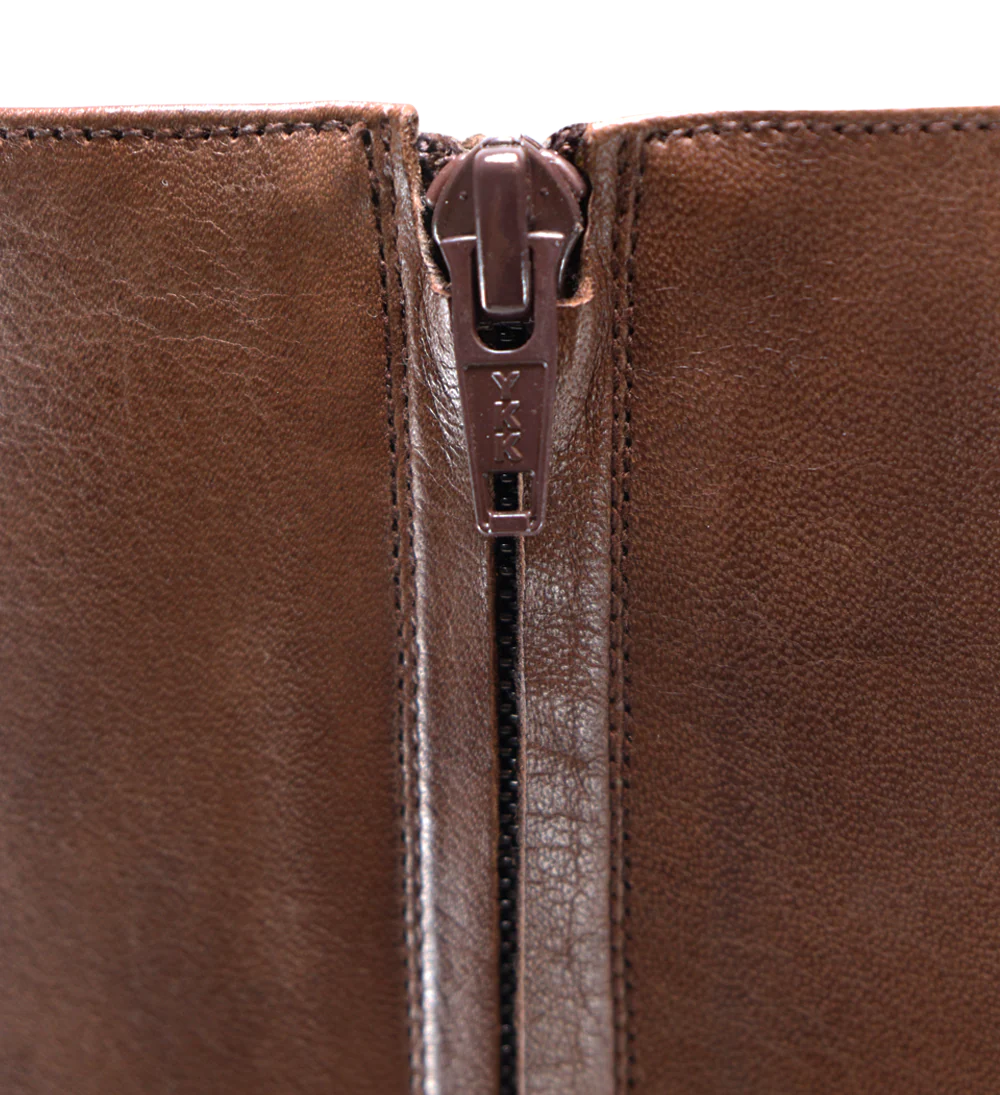 Achilla zip støvler, mørkebrun læder - Image 6