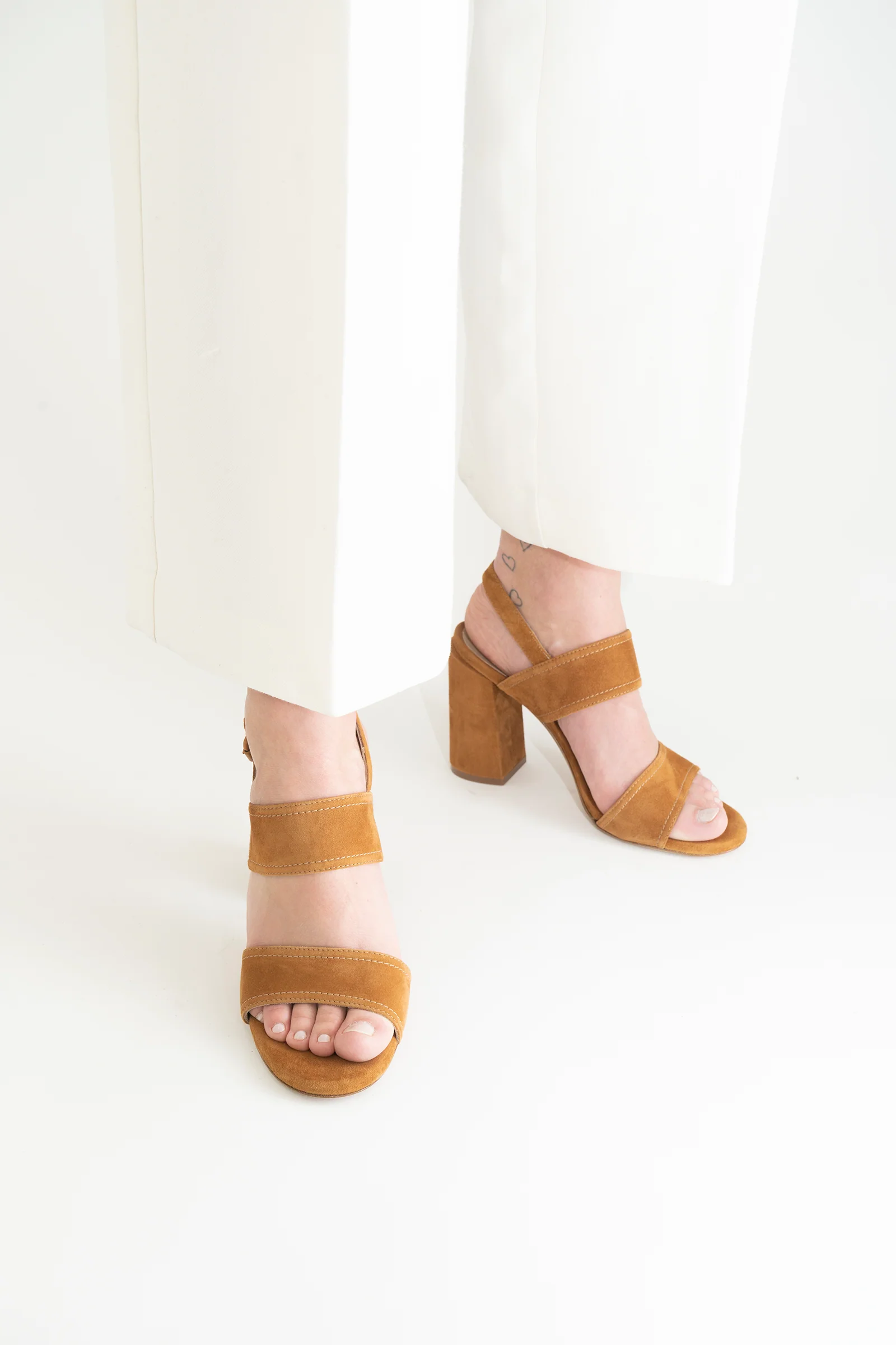 Agnesca 90 sandaler, brun ruskind - Image 2
