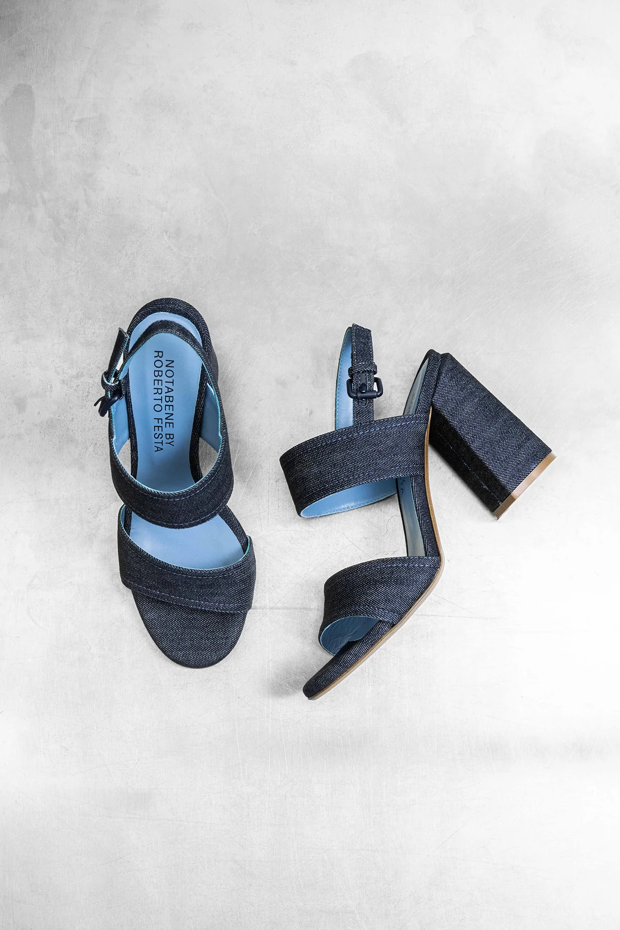 Agnesca 90 sandaler, denim - Image 3