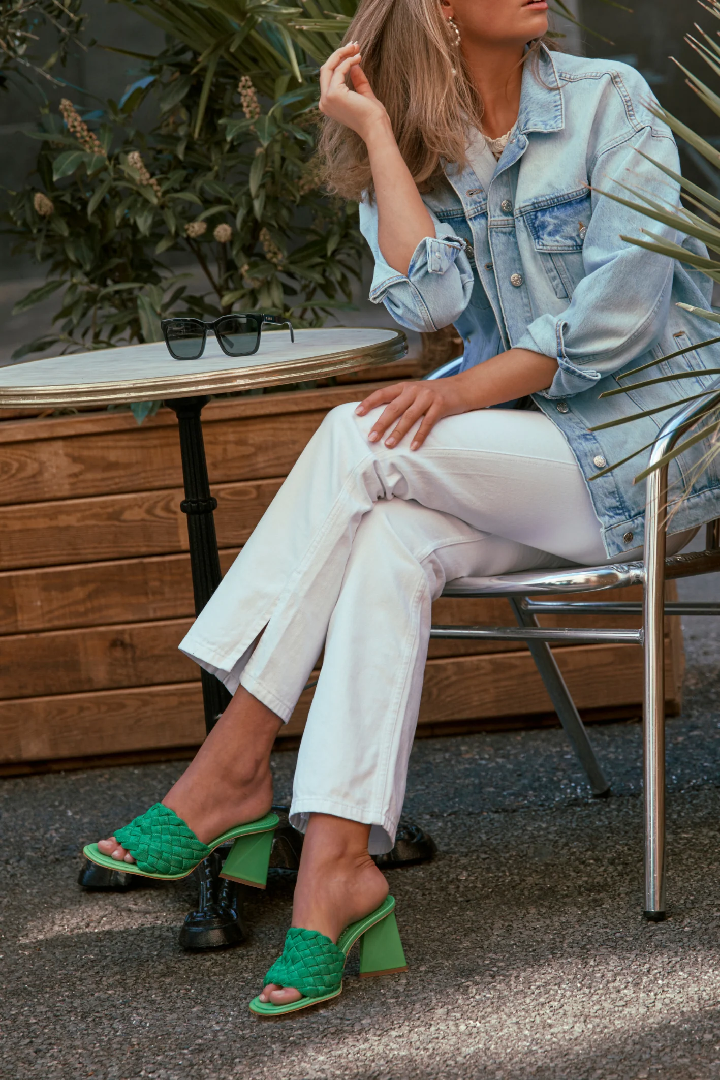 Aida sandaler, grøn læder - Image 2