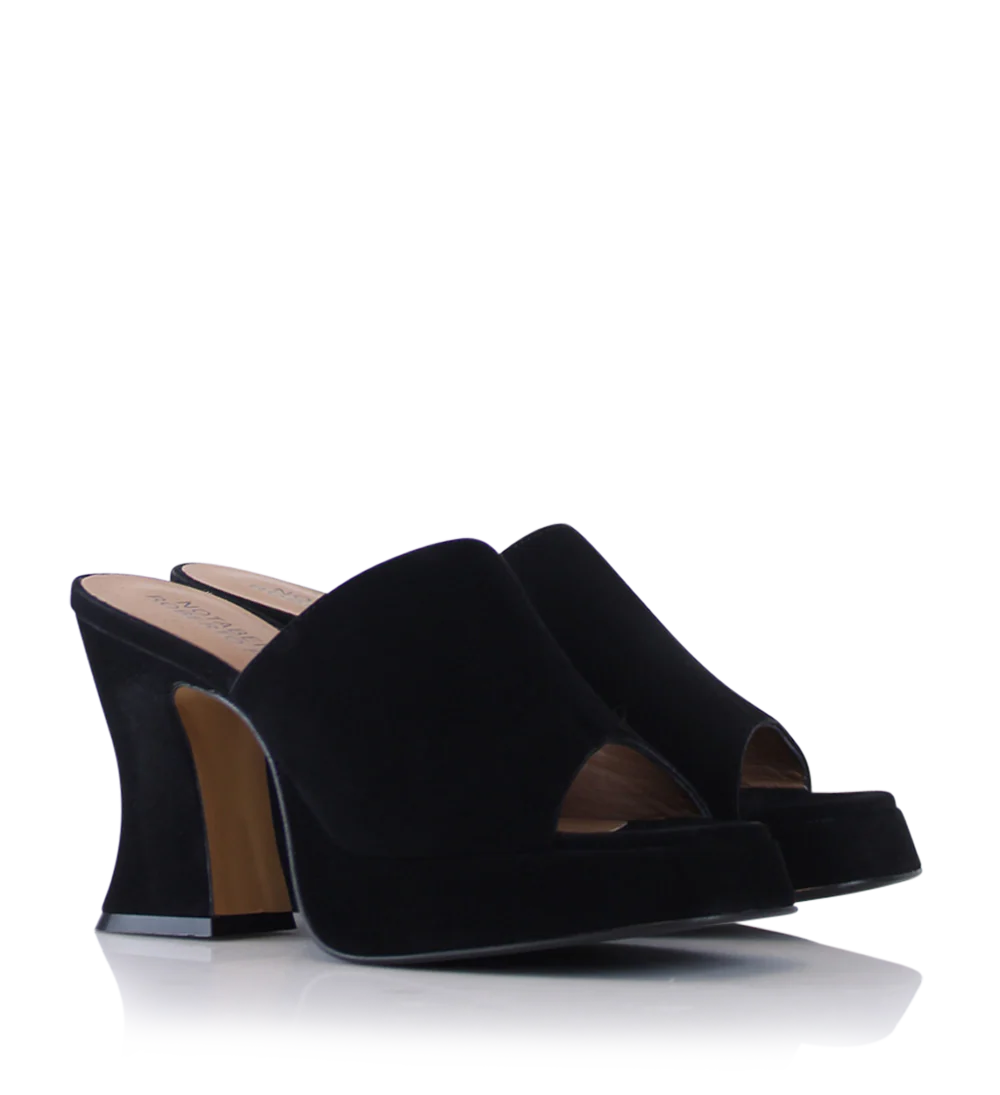 Amara plateau sandaler, sort ruskind - Image 3