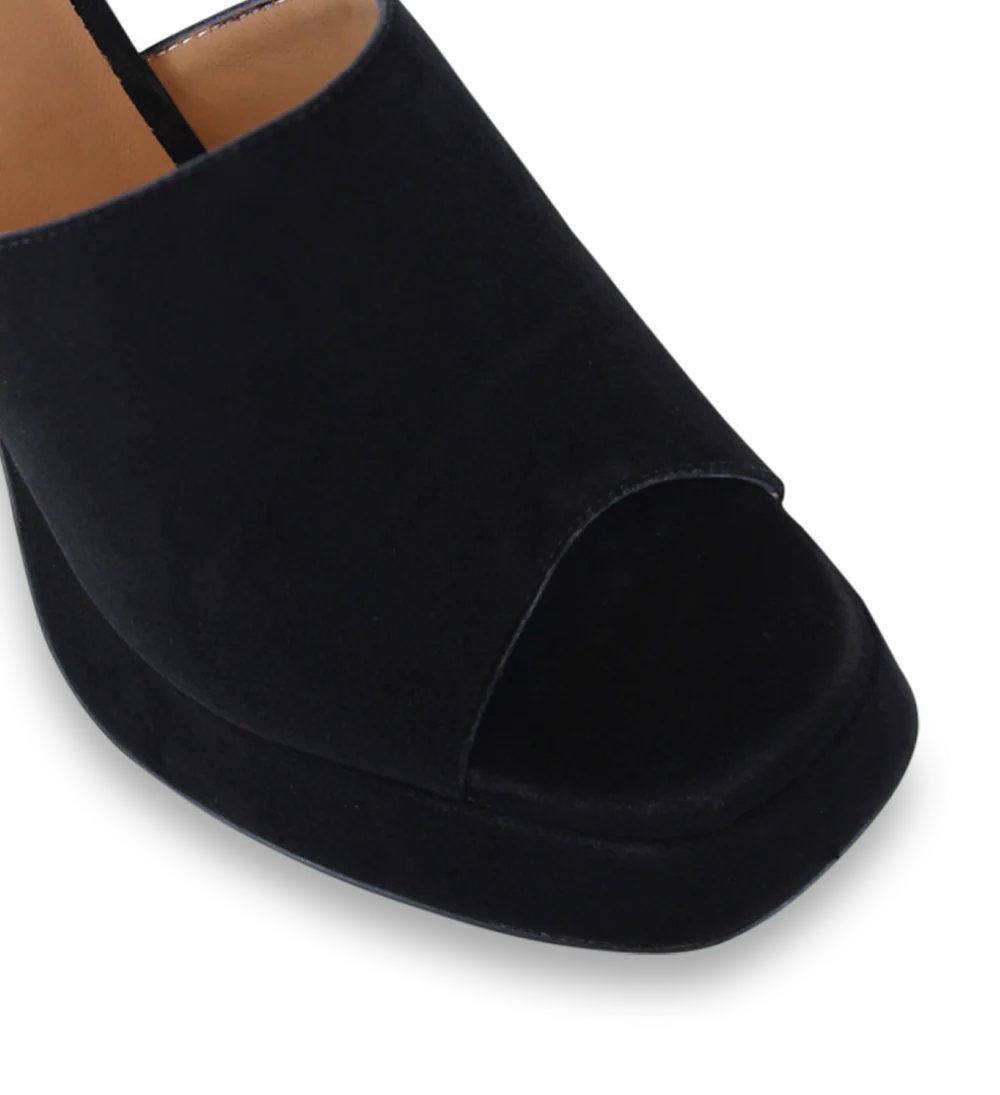 Amara plateau sandaler, sort ruskind - Image 7
