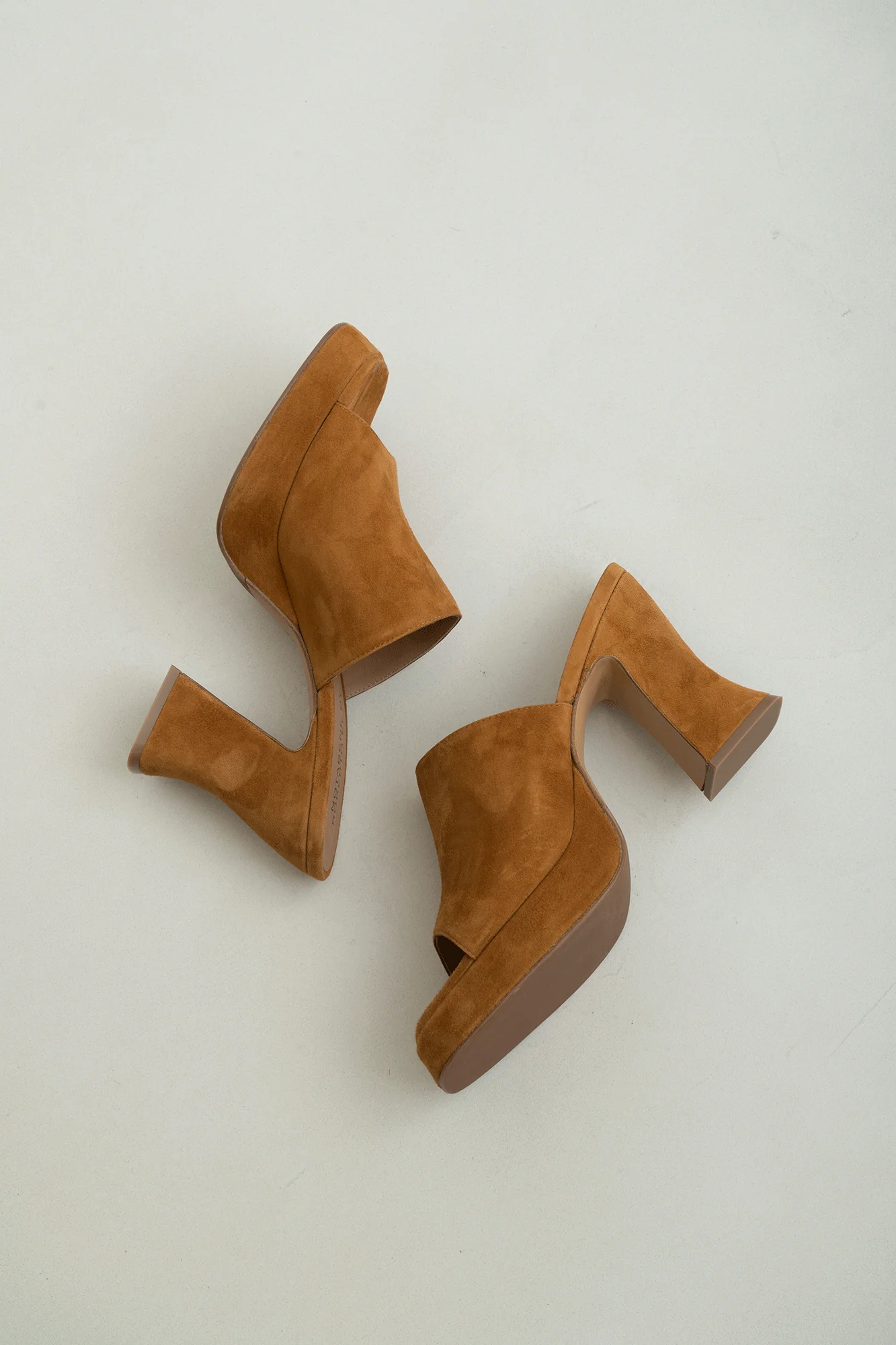 Amara plateau sandaler, brun ruskind - Image 4