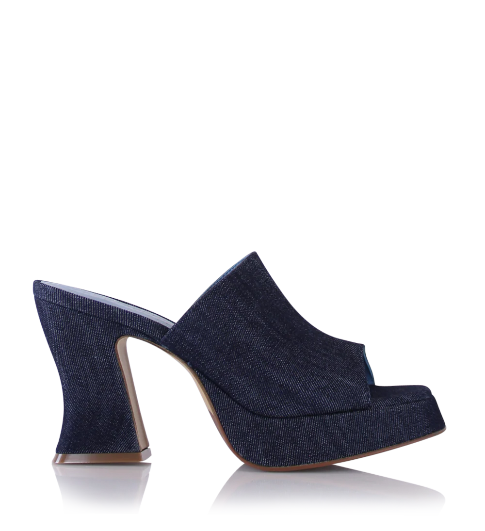 Amara plateau sandaler, denim