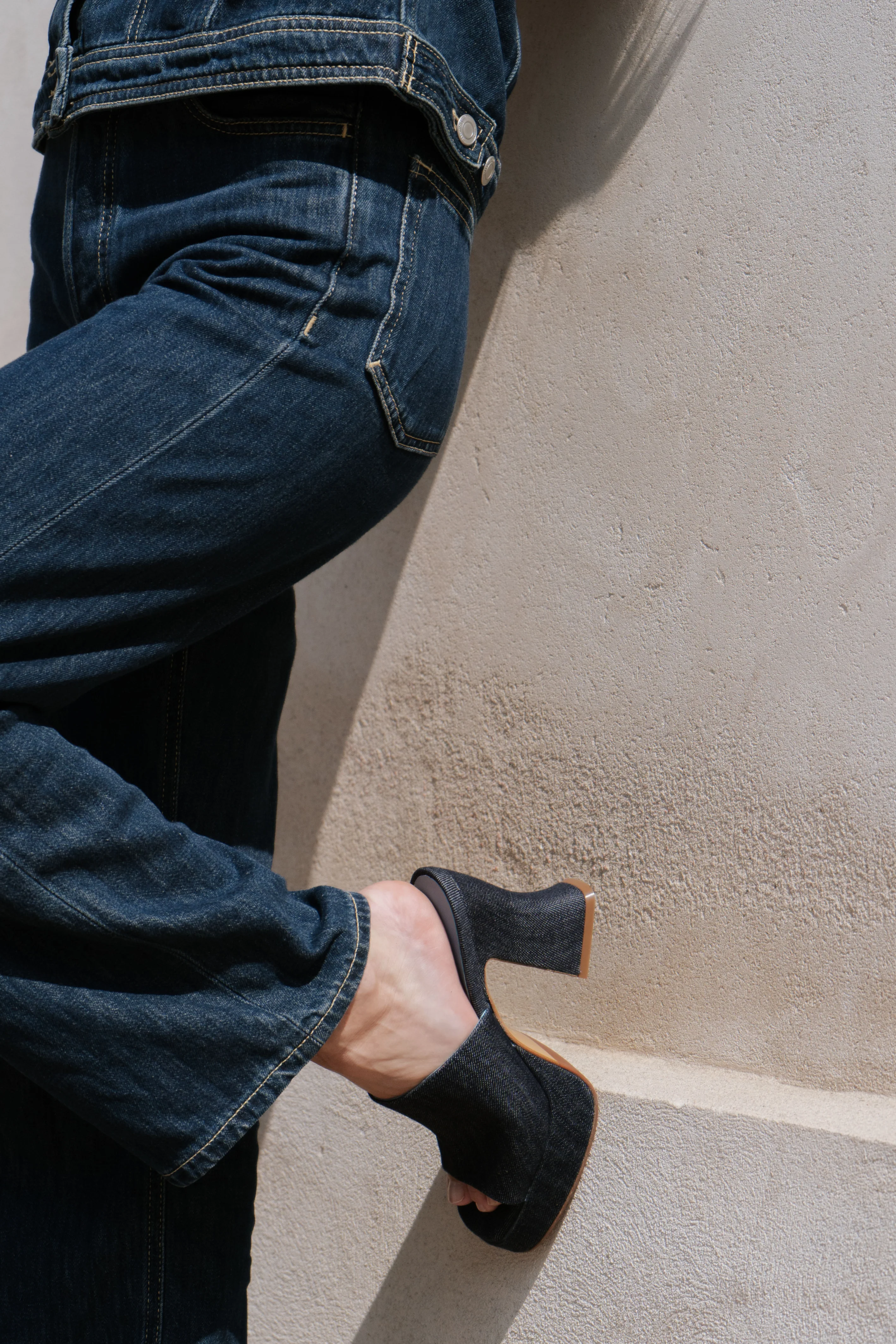 Amara plateau sandaler, denim - Image 2