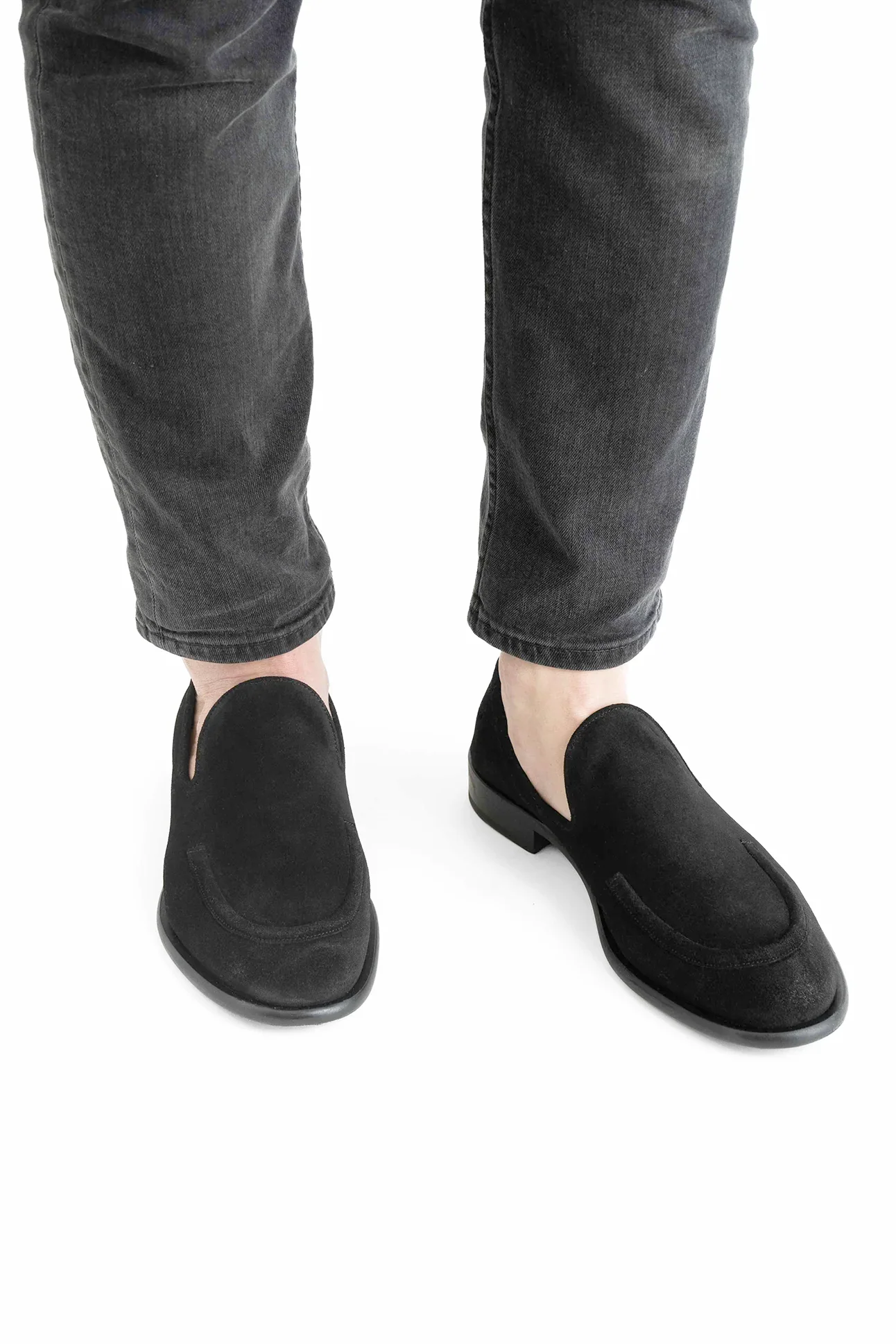 Antonio loafers, sort ruskind - Image 3