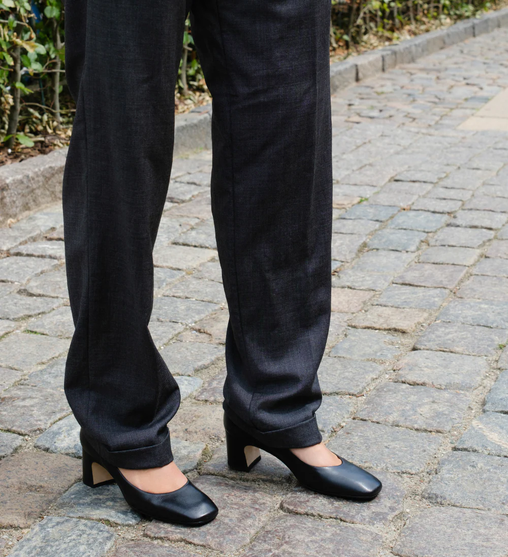 Audrey 55 pumps, sort læder - Image 2
