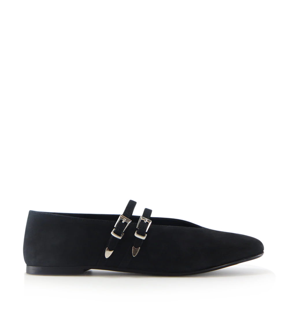 Barbette ballerina, sort ruskind