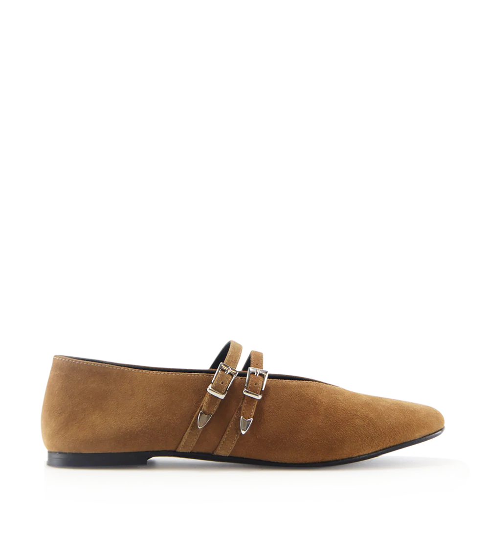 Barbette ballerina, brun ruskind