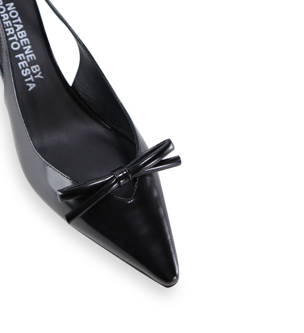 Bea 50 slingback stiletter, sort læder - Image 5