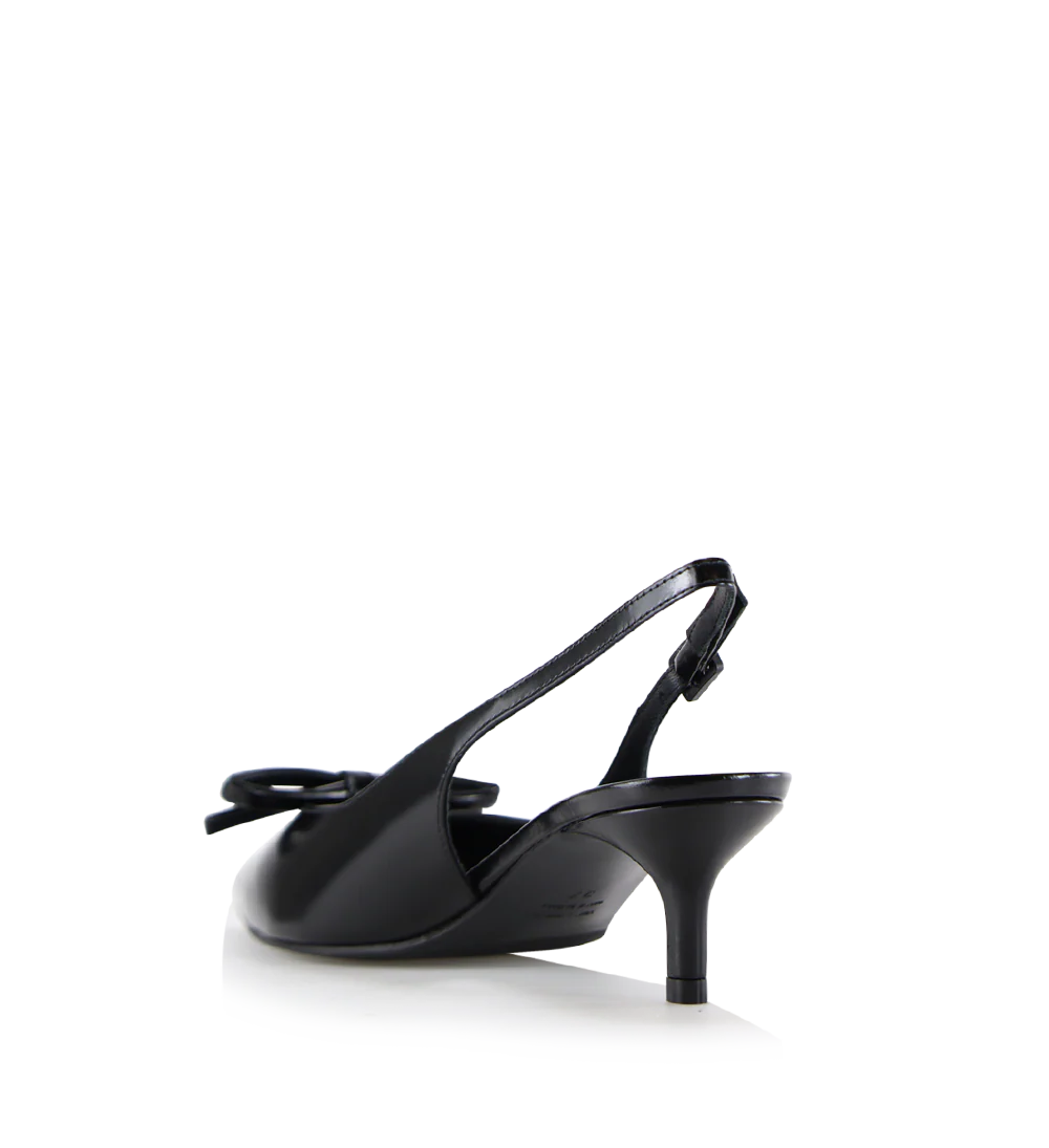 Bea 50 slingback stiletter, sort læder - Image 6