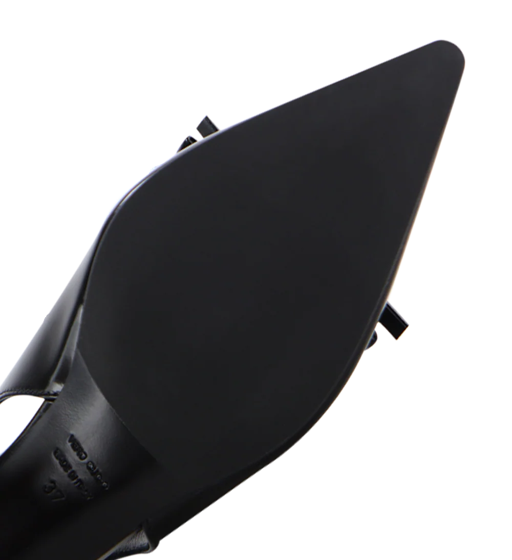 Bea 50 slingback stiletter, sort læder - Image 7