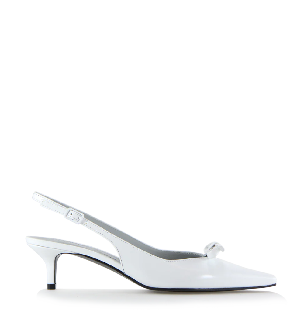 Bea 50 slingback stiletter, hvid læder
