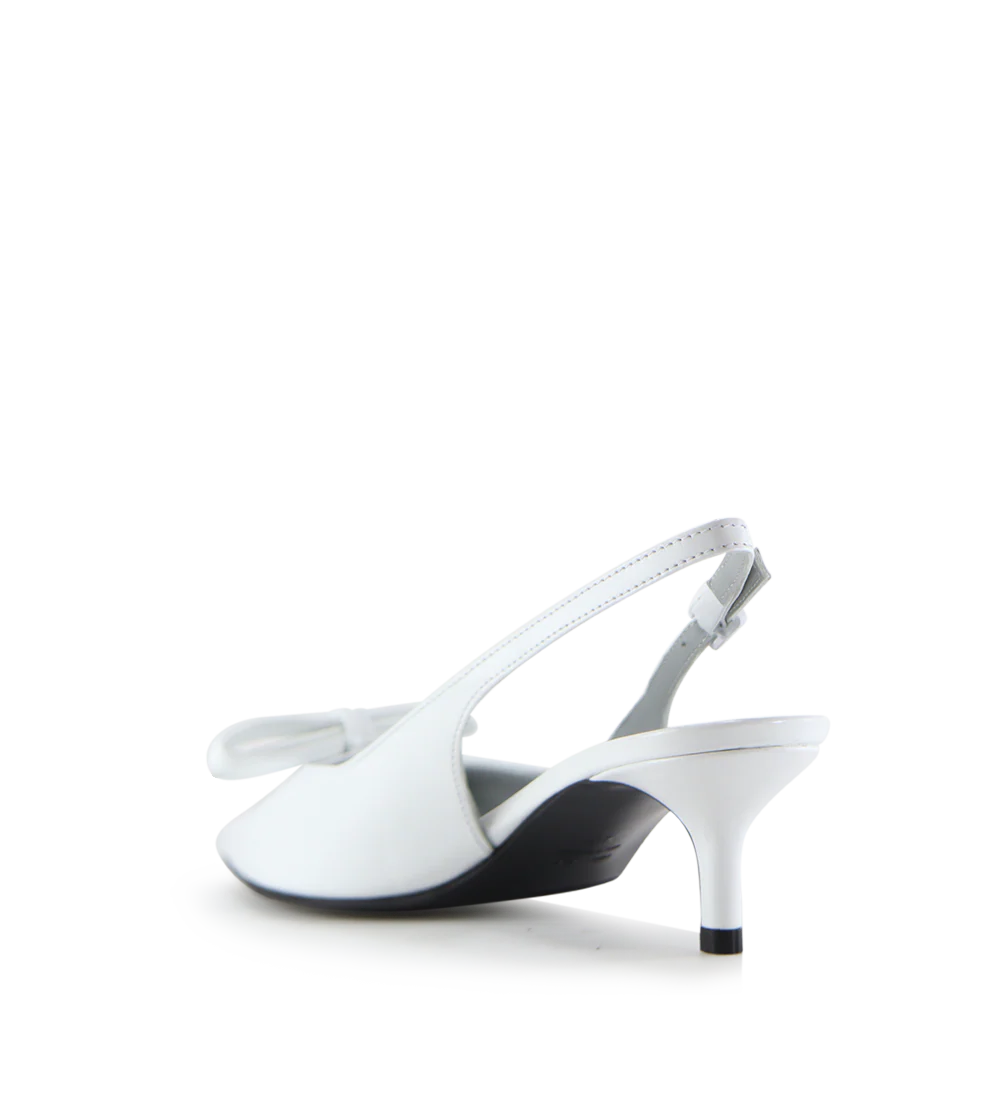Bea 50 slingback stiletter, hvid læder - Image 5