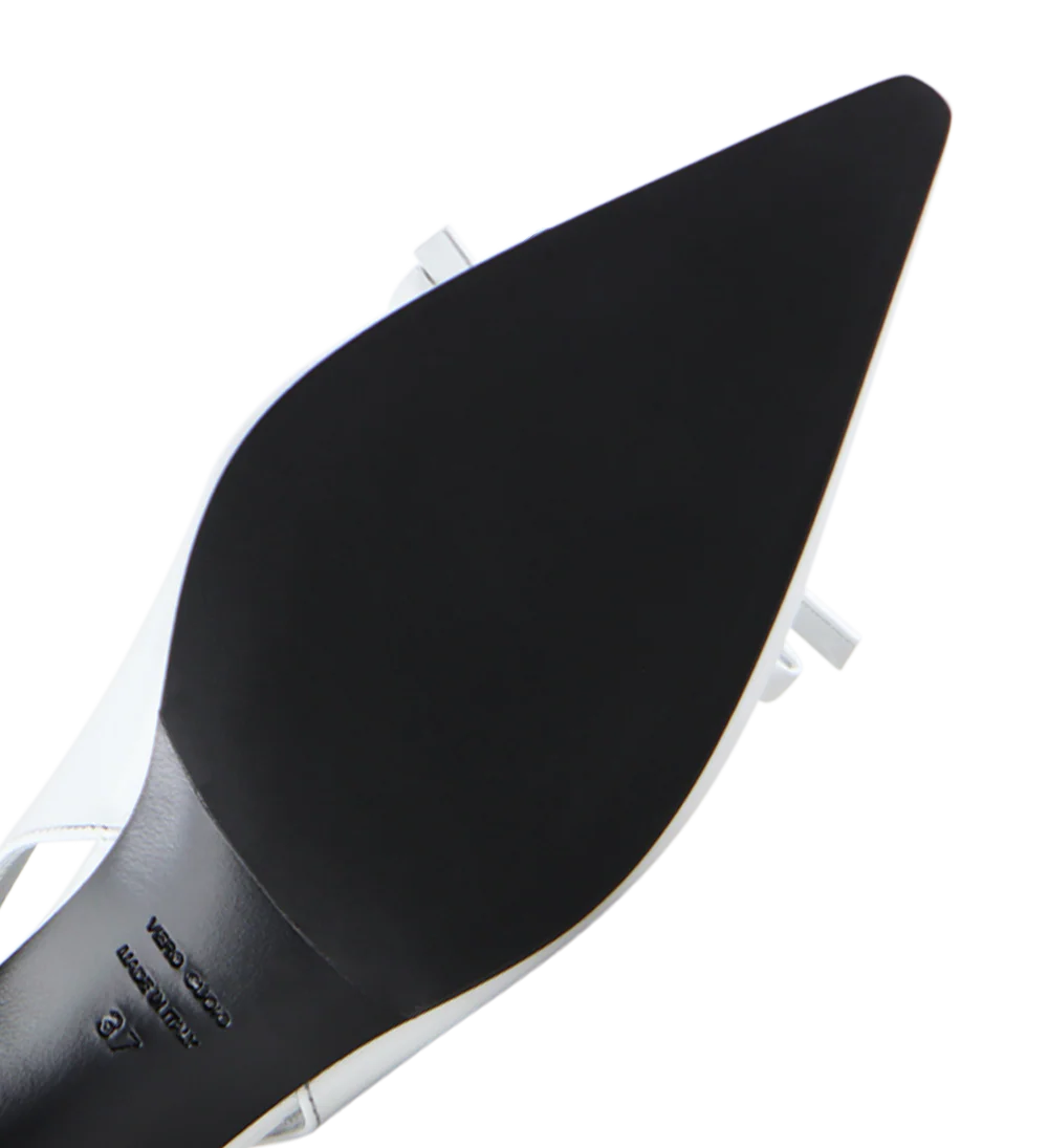 Bea 50 slingback stiletter, hvid læder - Image 7