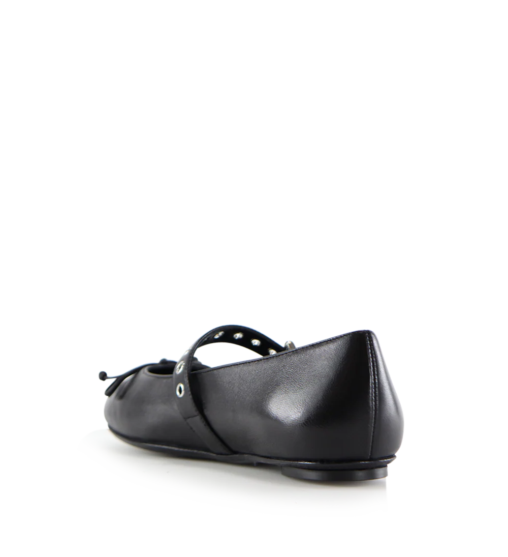 Béatrice ballerina, sort læder - Image 5