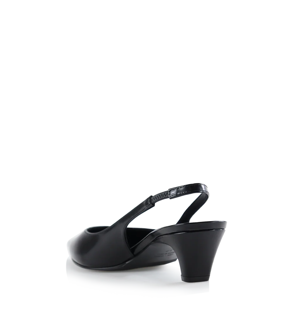 Beatrice 35 slingback stiletter, sort læder - Image 5