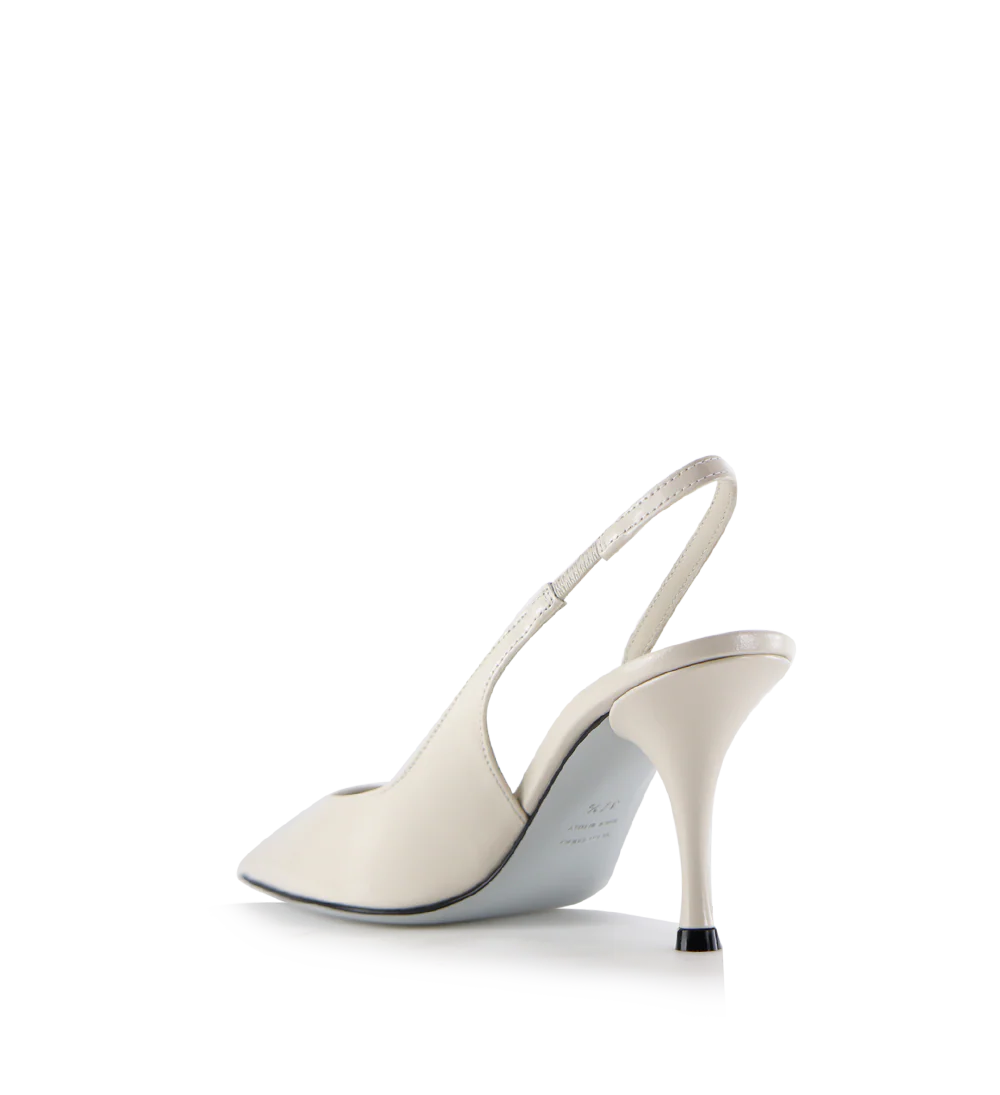 Beti 80 slingback stiletter, off-white læder - Image 8
