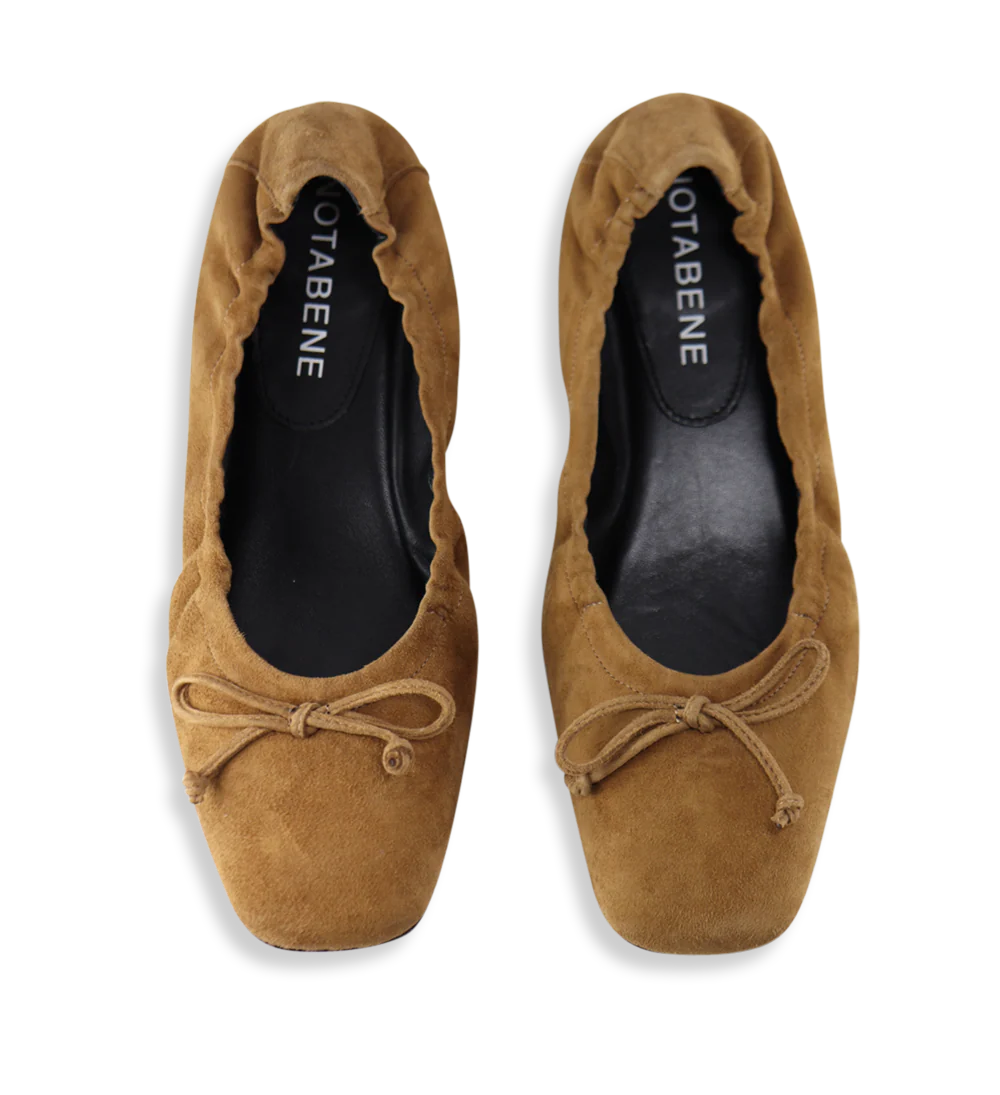 Brigitte Ballerina, camel ruskind - Image 3