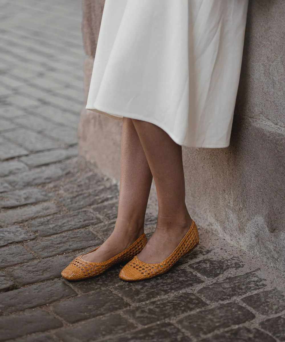 Capri II ballerina, gul læder - Image 2