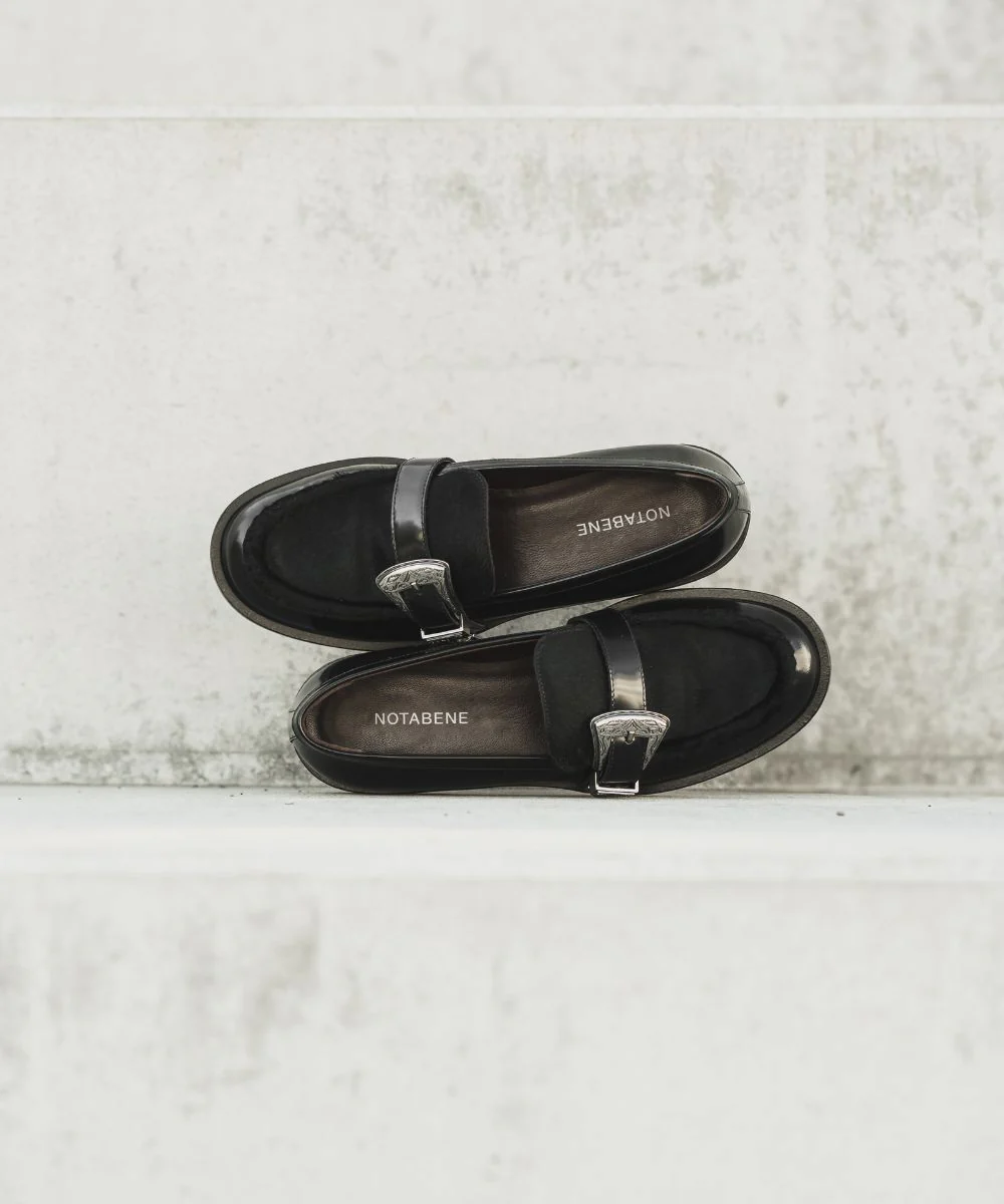 Corinna loafers, sort ko pels - Image 2