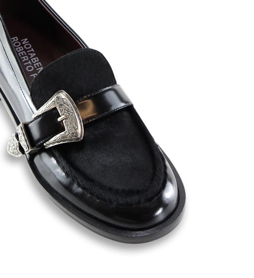 Corinna loafers, sort ko pels - Image 4