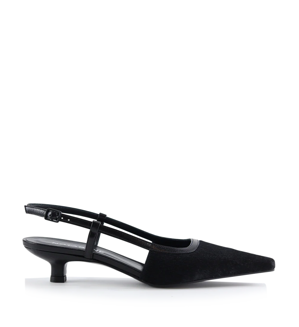 Elena 35 slingback stiletter, sort kopels