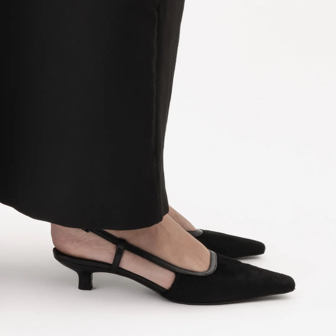 Elena 35 slingback stiletter, sort kopels - Image 2