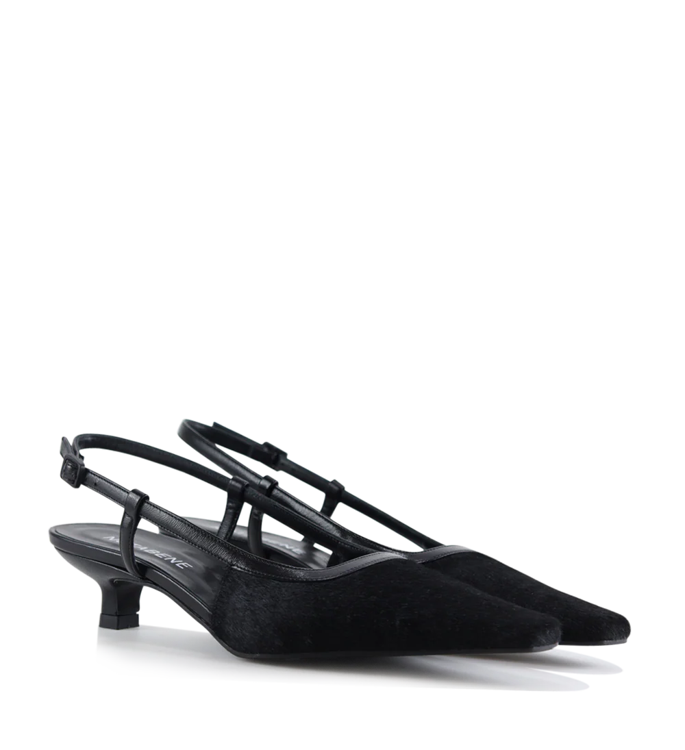 Elena 35 slingback stiletter, sort kopels - Image 4