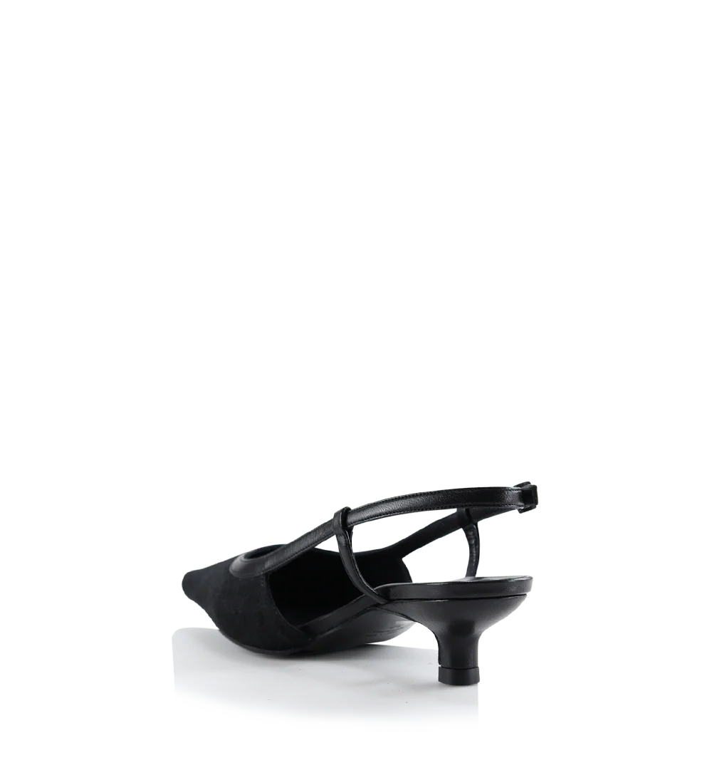 Elena 35 slingback stiletter, sort kopels - Image 5