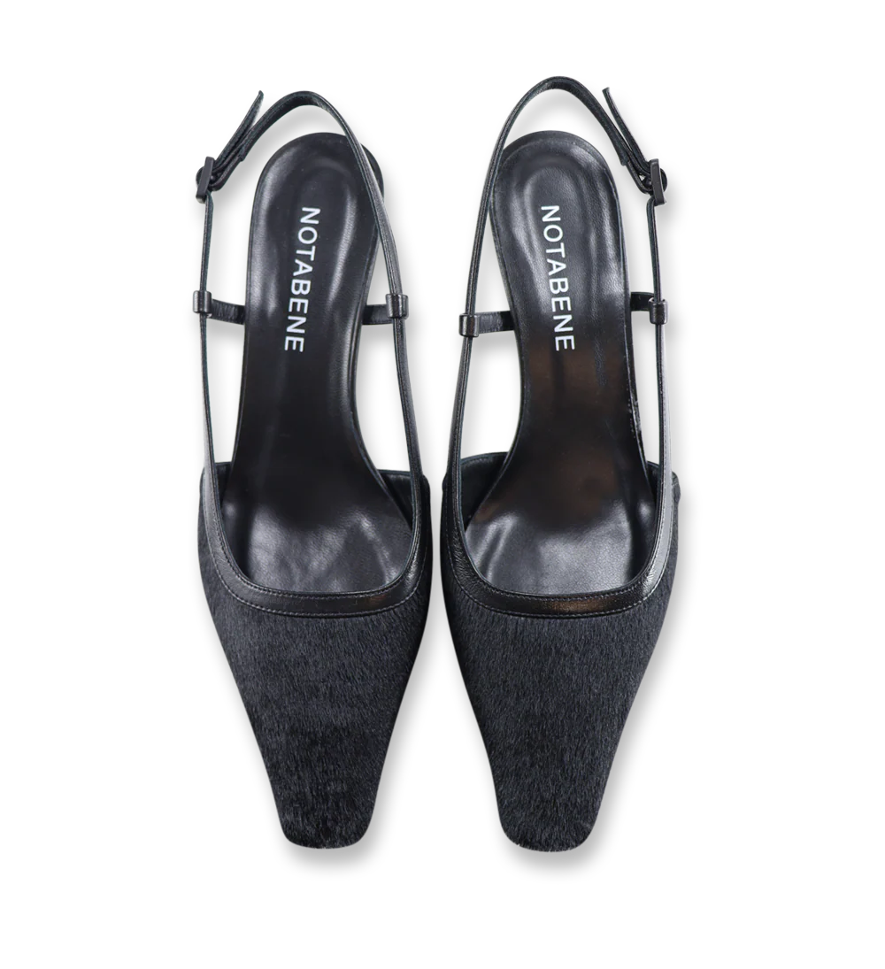 Elena 35 slingback stiletter, sort kopels - Image 7