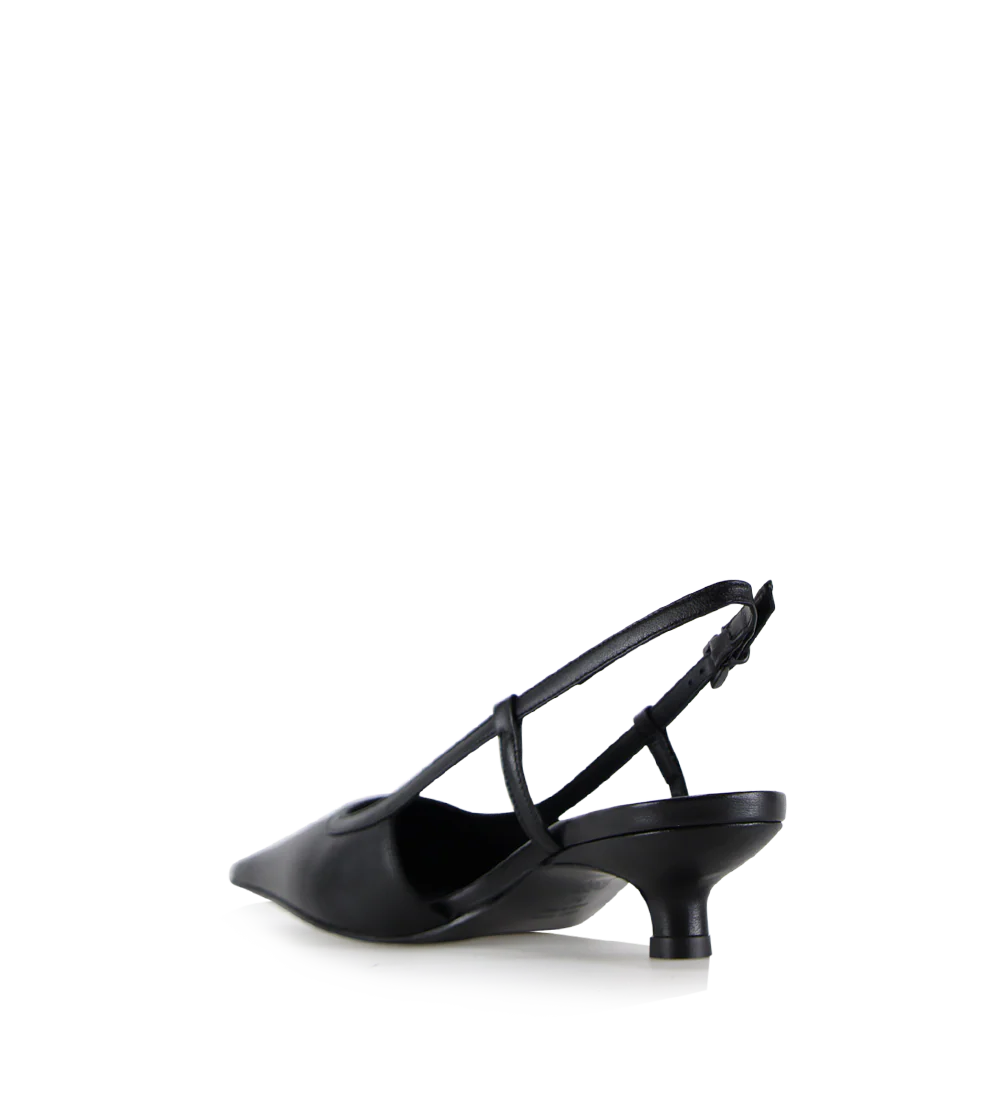 Elena 35 slingback stiletter, sort læder - Image 6