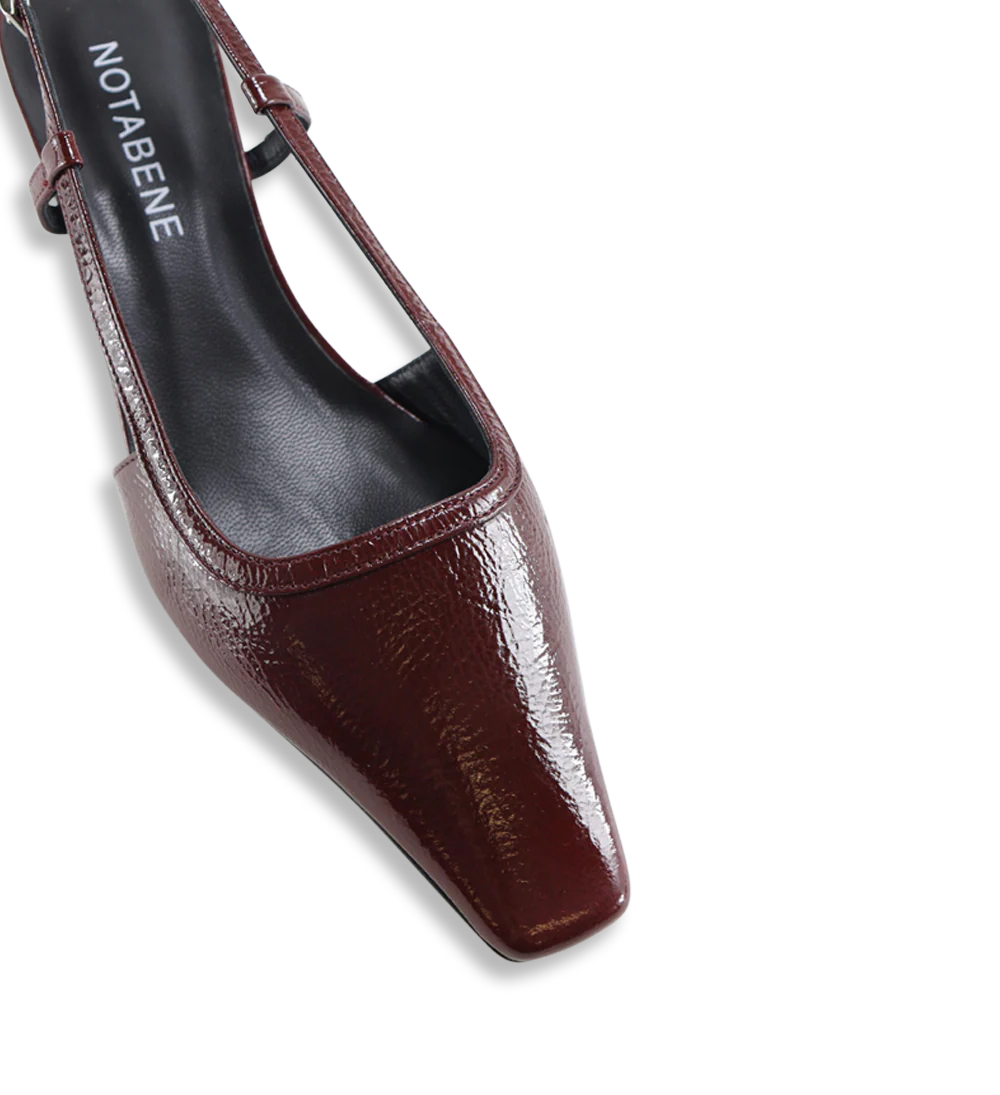 Elena 35 slingback stiletter, bordeaux lak - Image 5