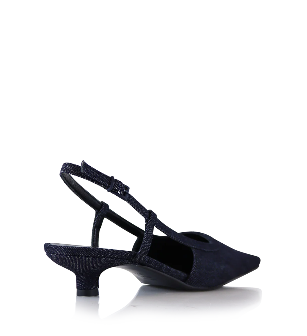 Elena 35 slingback stiletter, denim - Image 5