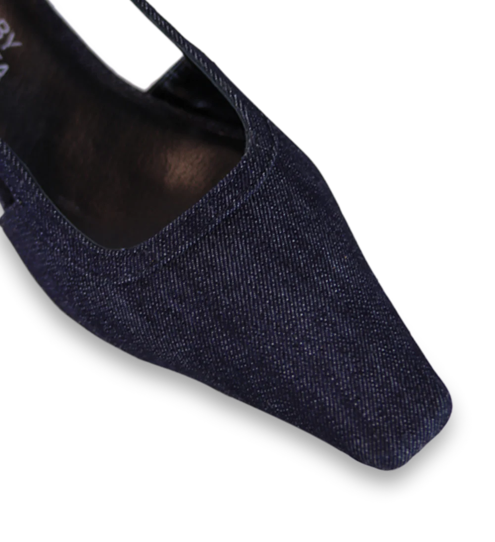 Elena 35 slingback stiletter, denim - Image 6
