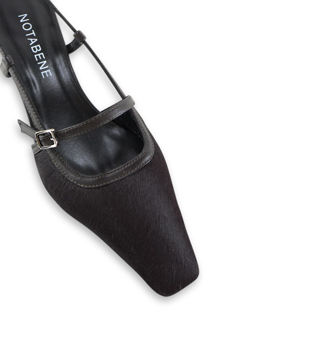 Elenne 35 slingback stiletter, mørkebrun kopels - Image 10