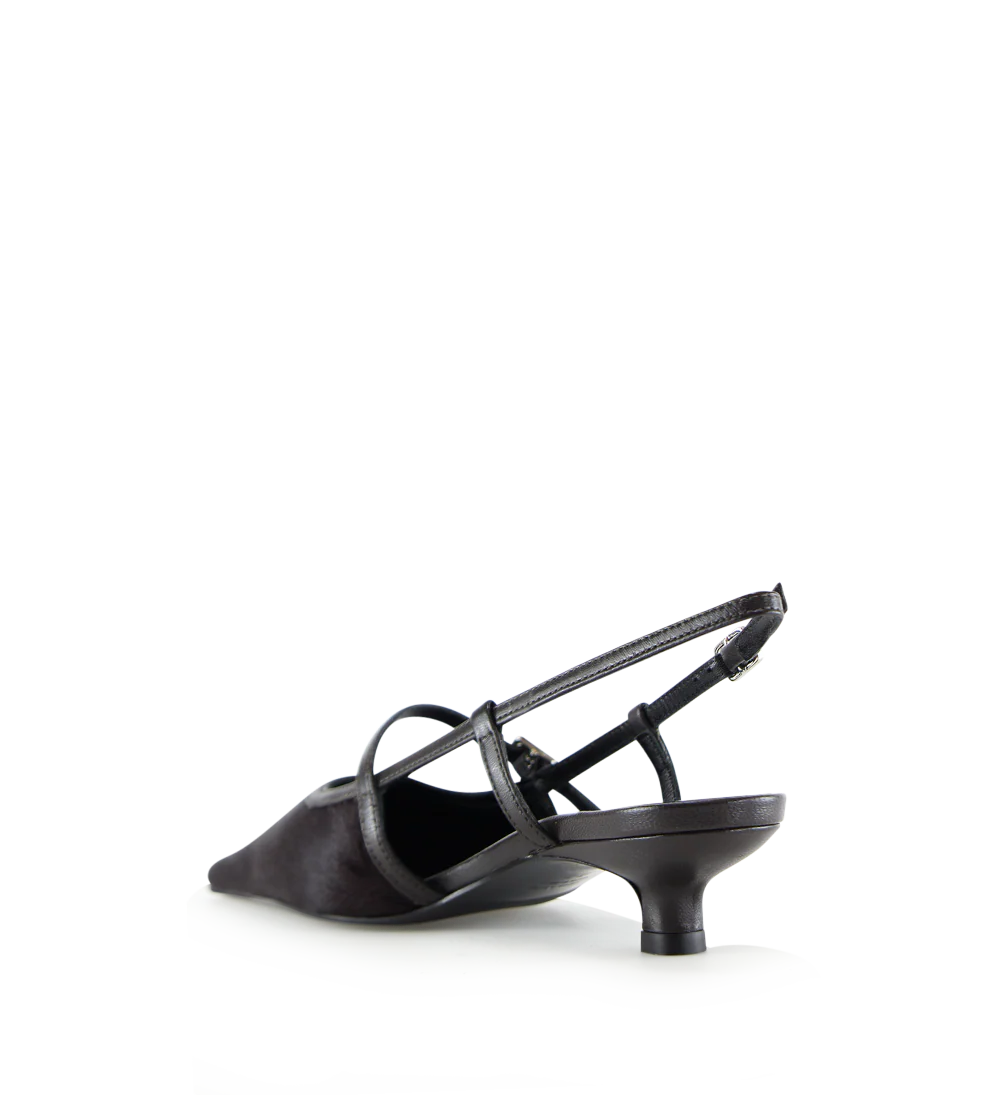 Elenne 35 slingback stiletter, mørkebrun kopels - Image 8