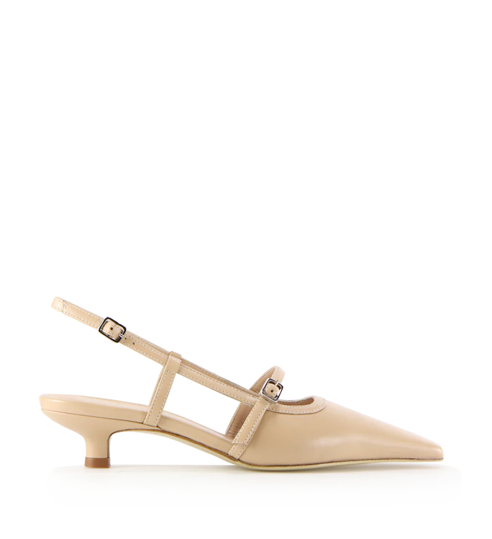 Elenne 35 slingback stiletter, nude læder