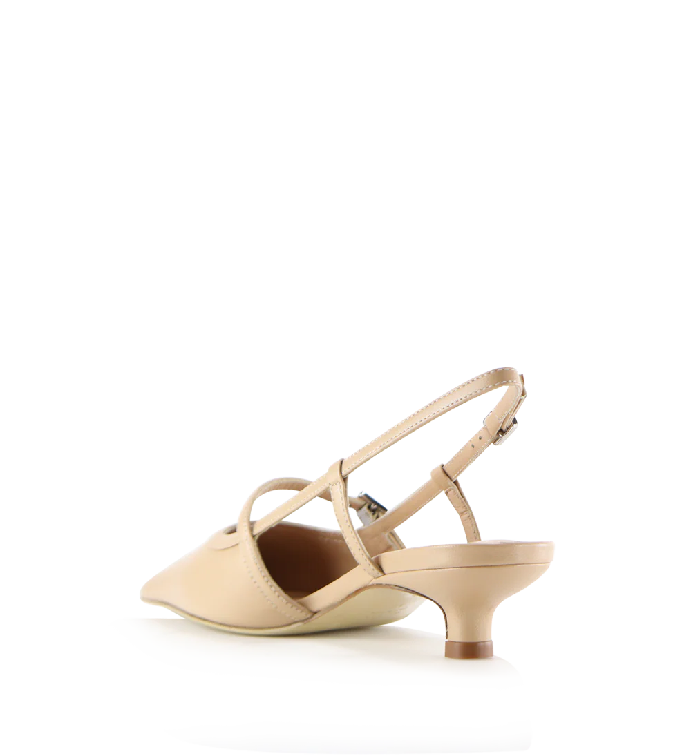 Elenne 35 slingback stiletter, nude læder - Image 6
