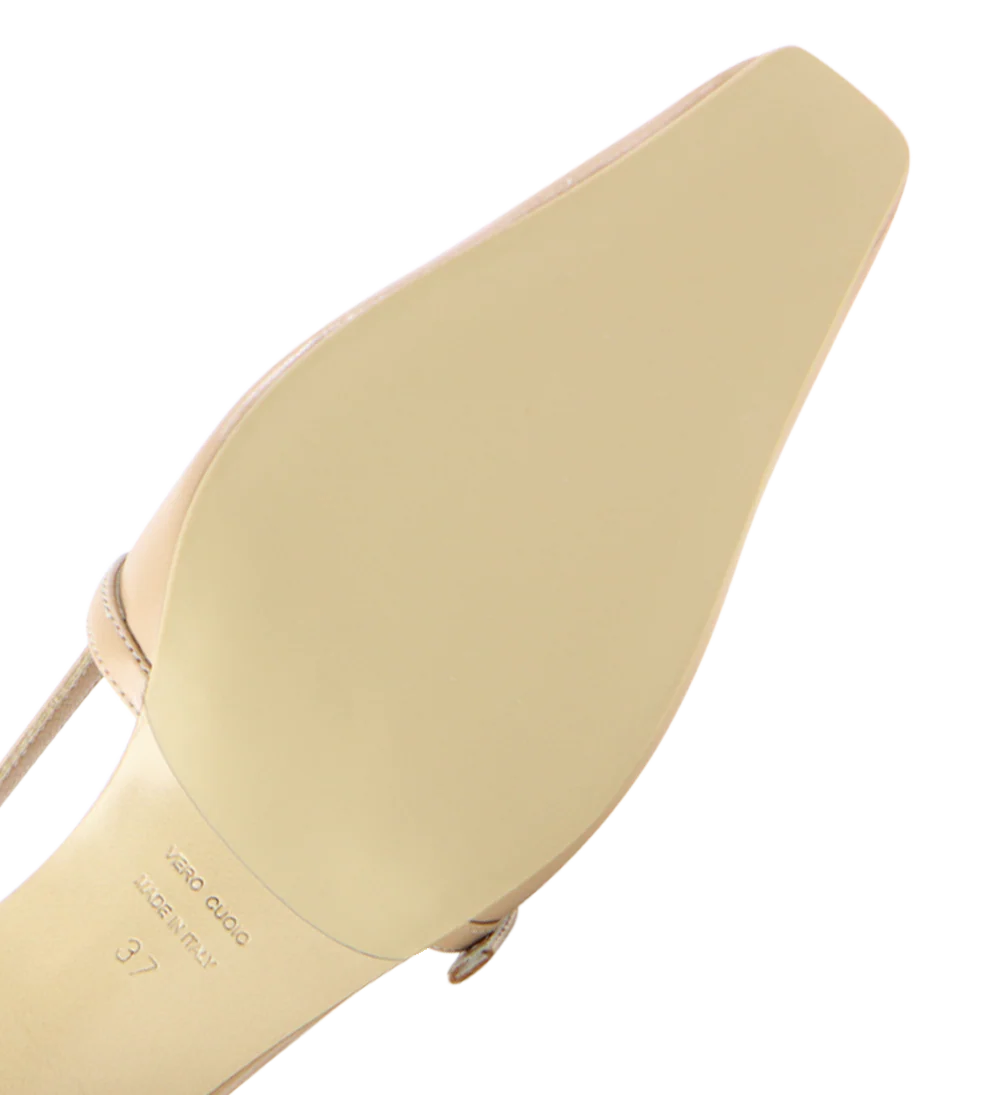 Elenne 35 slingback stiletter, nude læder - Image 7