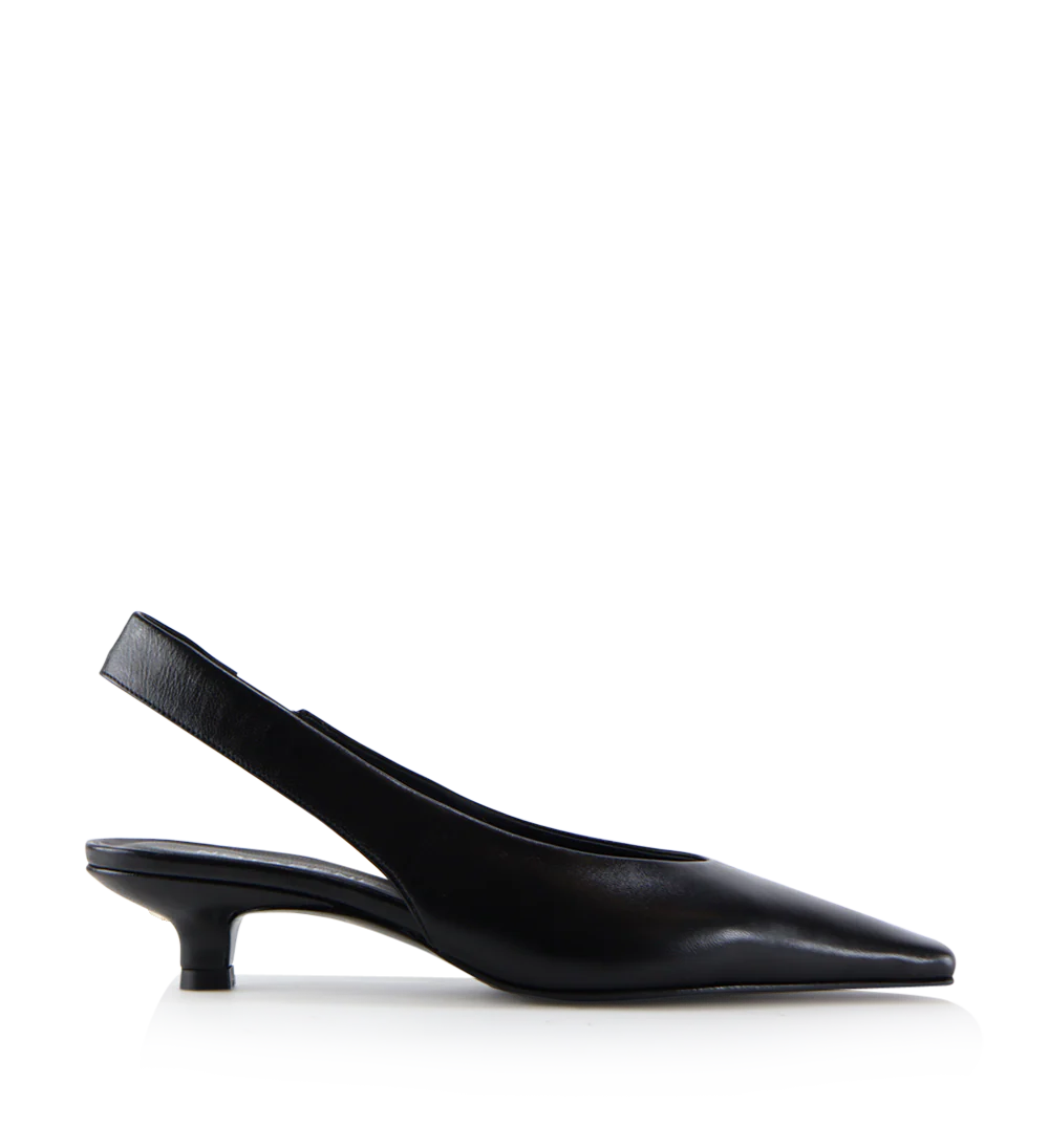 Eleonora 35 slingback stiletter, sort læder