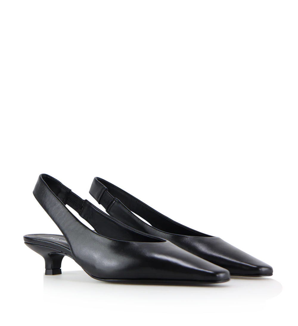 Eleonora 35 slingback stiletter, sort læder - Image 3