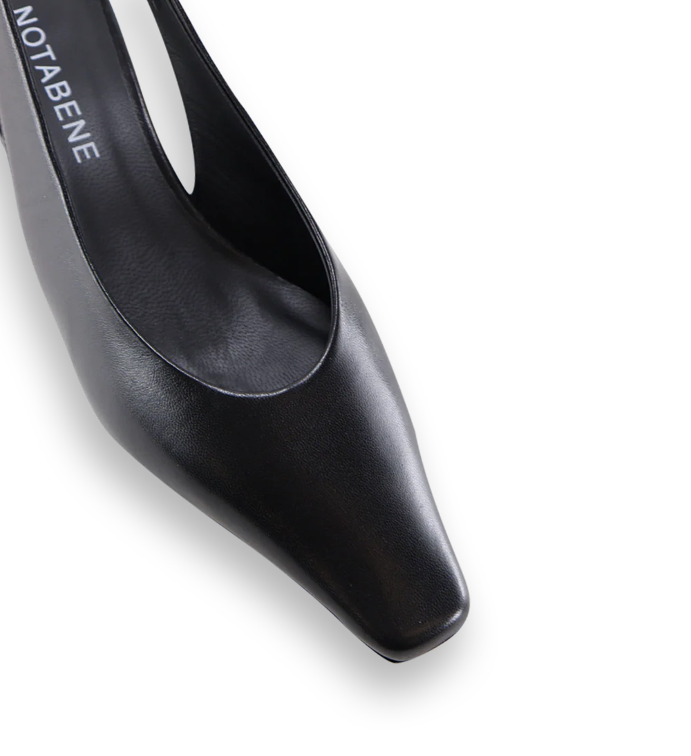 Eleonora 35 slingback stiletter, sort læder - Image 4