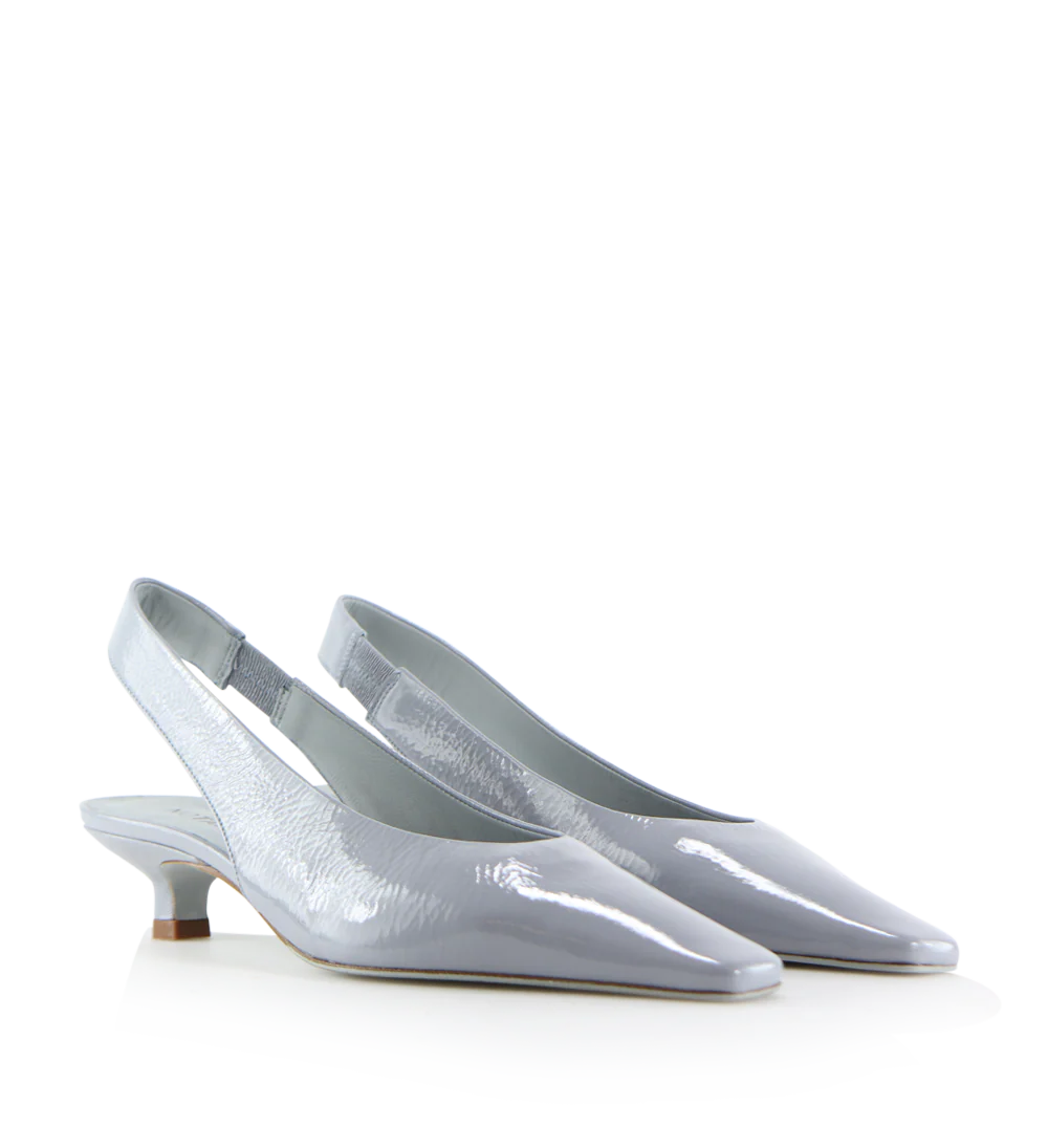 Eleonora 35 slingback stiletter, Ice Blue lak - Image 4