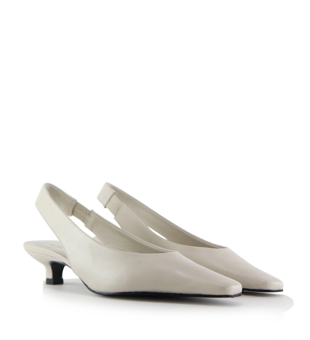 Eleonora 35 slingback stiletter, off-white læder - Image 3
