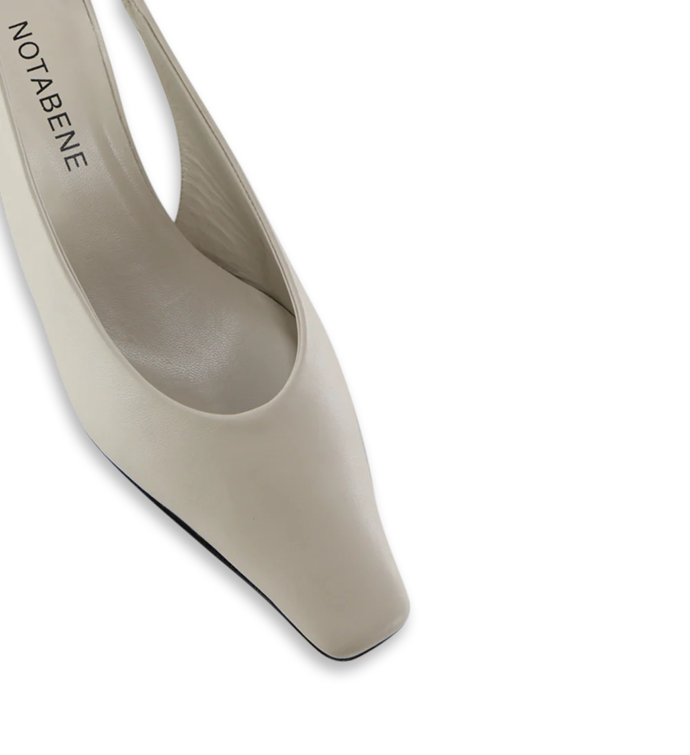 Eleonora 35 slingback stiletter, off-white læder - Image 4