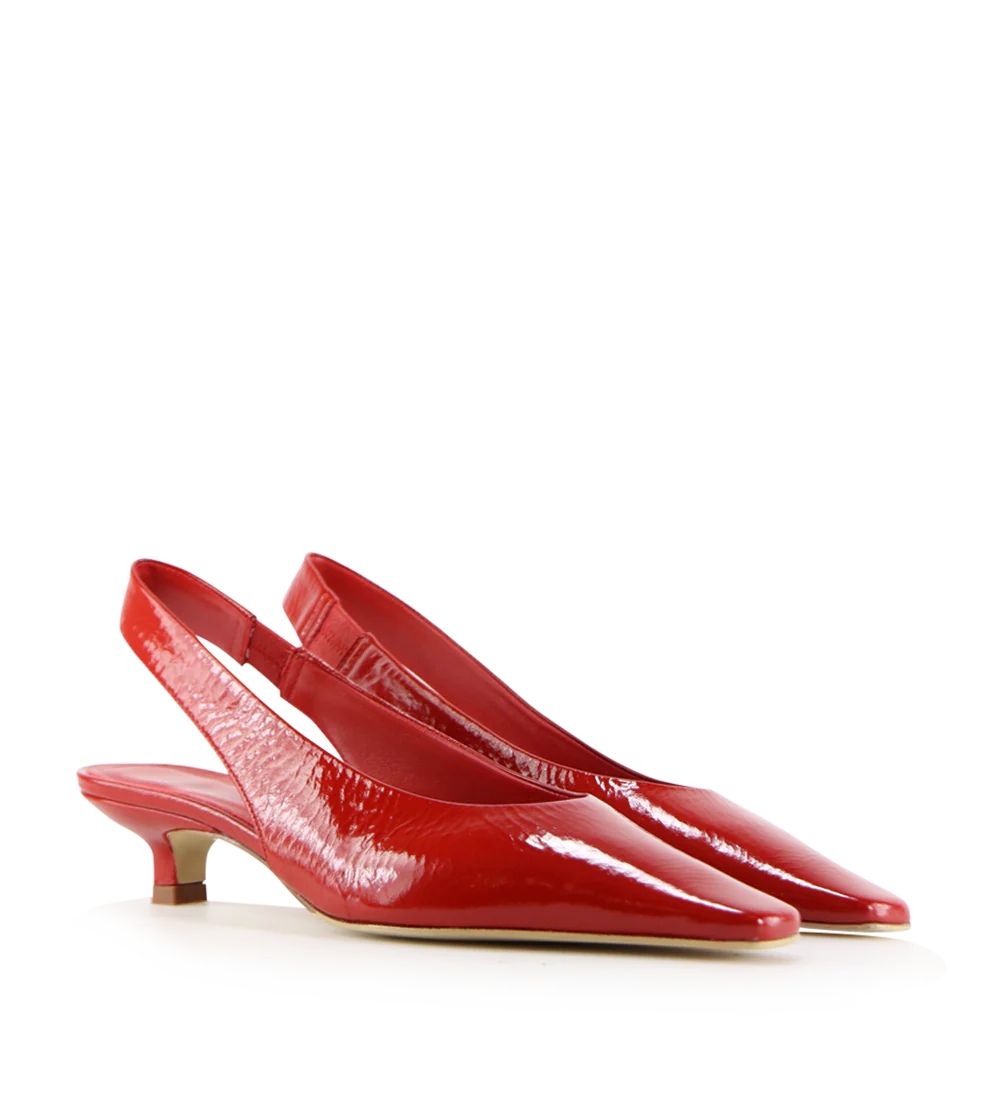 Eleonora 35 slingback stiletter, rød lak - Image 5