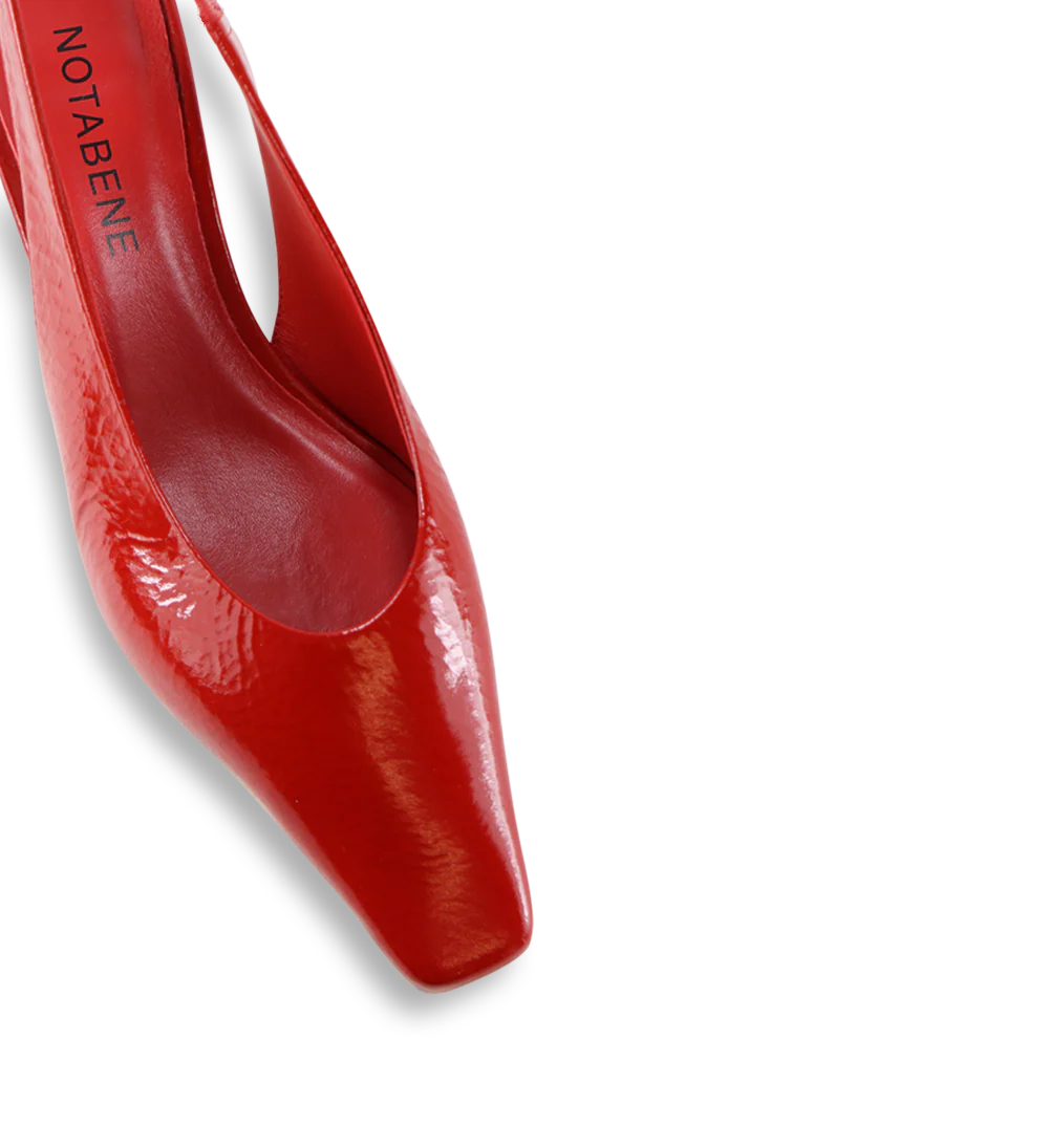 Eleonora 35 slingback stiletter, rød lak - Image 6