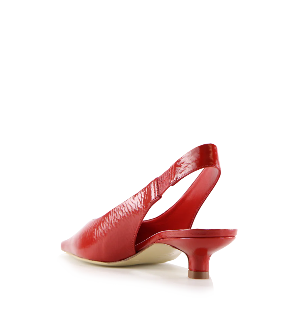 Eleonora 35 slingback stiletter, rød lak - Image 7