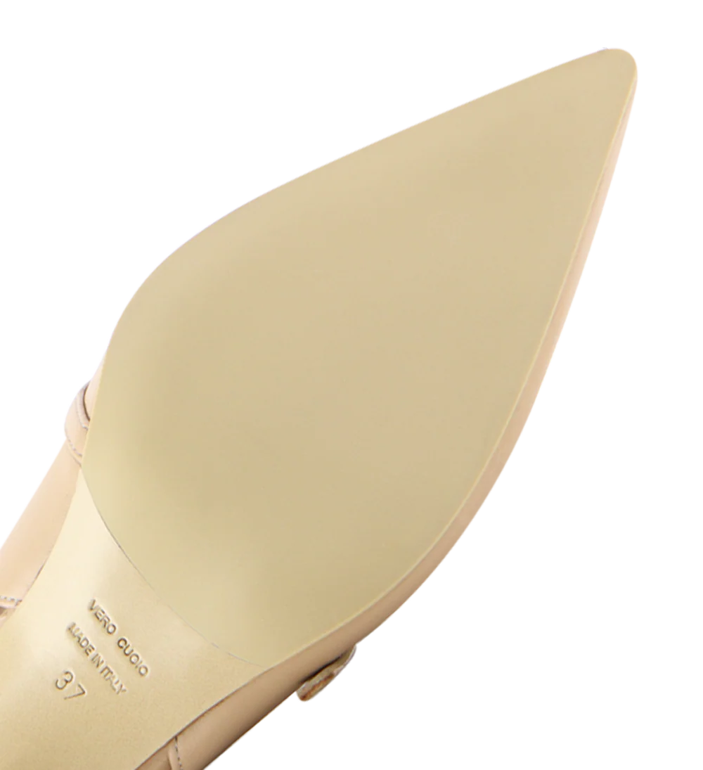 Elina 50 slingback stiletter, nude læder - Image 7